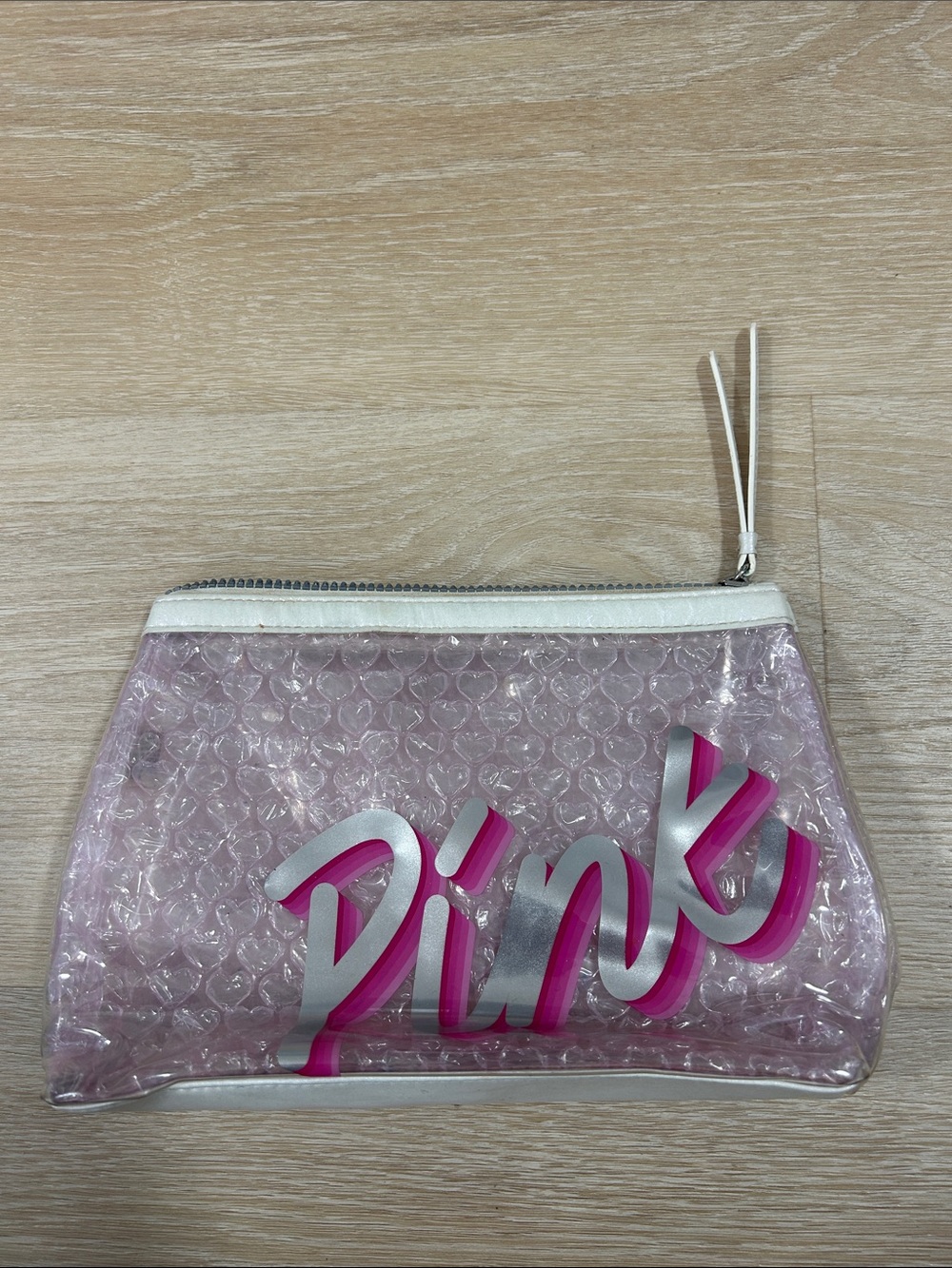 PINK Victoria's Secret Pink Script Clear Cosmetic Pouch
